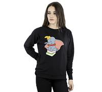 Disney Women's Dumbo Sitting On Books Sweatshirt Black X-Large