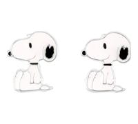 Peanuts 925 Sterling Silver Womens Snoopy Enamel Stud Earrings