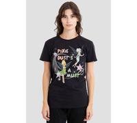 Disney Women's Fairies Pixie Dust's A Must Tinker Bell, Periwinkle T-Shirt, Black | Size: Small Disney Black S