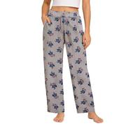 Disney Women's Fleece Jogger Pants - Lilo & Stitch Casual Lightweight Wide Leg Sweatpants for Women (Sizes: S-XL), Grey Lilo Flare, Large