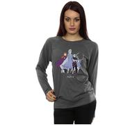 Disney Women's Frozen 2 Distressed Group Sweatshirt in Charcoal | Size: 2XL Disney Charcoal 2XL