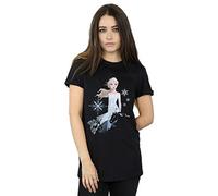 Disney Women's Frozen 2 Elsa Nokk Silhouette Boyfriend Fit T-Shirt Black XXX-Large
