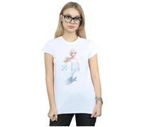 Disney Women's Frozen 2 Elsa Nokk Silhouette Cotton T-Shirt in White | Size: Medium Disney White M