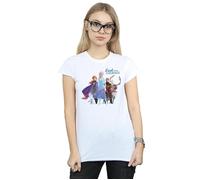 Disney Women's Frozen 2 Lead With Courage Cotton T-Shirt in White | Size: Medium Disney White M