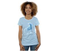 Disney Women's Frozen 2 Nokk The Water Spirit Cotton T-Shirt in Blue | Size: Small Disney Blue S