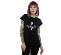 Disney Women's Frozen 2 Olaf Leaf Jump Cotton T-Shirt in Black | Size: Medium Disney Black M