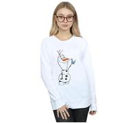 Disney Women's Frozen 2 Olaf & Salamander Sweatshirt in White | Size: Large Disney White L