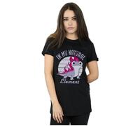 Disney Women's Frozen 2 Salamander Bruni Element Cotton Boyfriend T-Shirt in Black | Size: 2XL Disney Black 2XL