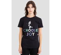 Disney Women's Frozen Choose Joy With Olaf T-Shirt, Black | Size: 2XL Disney Black 2XL