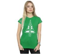 Disney Women's Frozen Christmas Tree Cotton T-Shirt in Green | Size: Medium Disney Green M