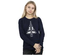 Disney Women's Frozen Christmas Tree Sweatshirt in Navy | Size: Small Disney Navy S
