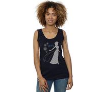Disney Women's Frozen Elsa Christmas Silhouette Vest Small Navy Blue