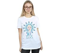 Disney Women's Frozen Elsa Snowflake Boyfriend Fit T-Shirt White XX-Large