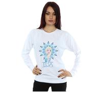 Disney Women's Frozen Elsa Snowflake Sweatshirt in White | Size: 2XL Disney White 2XL