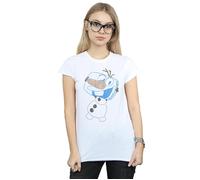 Disney Women's Frozen Olaf Ice Cube Cotton T-Shirt in White | Size: Large Disney White L