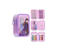 Disney Women's Frozen Pencil Case Triple Zip in Purple Disney Purple