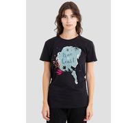 Disney Women's Frozen True At Heart Elsa Silhouette T-Shirt, Black | Size: Large Disney Black L
