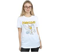 (M, White) Disney Womens/Ladies Hercules With Pegasus Cotton Boyfriend T-Shirt