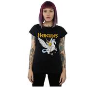 Disney Women's Hercules With Pegasus Cotton T-Shirt in Black | Size: Medium Disney Black M