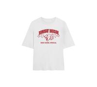 Disney Women's High School Musical East High Oversized T-Shirt, White | Size: Medium Disney White M