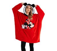 Disney Women's Hoodies, Oversized Blanket Hoodie, Minnie and Mickey Gifts (Red)
