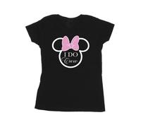 Disney Women's I Do Crew Minnie Mouse Cotton T-Shirt in Black | Size: Medium Disney Black M