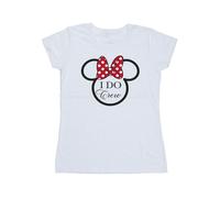 Disney Women's I Do Crew Minnie Mouse Cotton T-Shirt in White | Size: Medium Disney White M