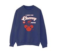 Disney Women's I Like You Cherry Much Minnie Mouse Sweatshirt in Navy | Size: 5XL Disney Navy 5XL