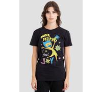 Disney Women's Inside Out 2 Joy Think Positive T-Shirt, Black | Size: Large Disney Black L
