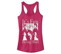 Disney Women's It's Fun Being Bad Ideal Racerback Graphic Tank Top T-Shirt, Dark Pink, L