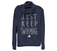 Disney Women's Just Keep Swimming Dory Graphic Cowl Neck Sweater - Blue - XX-Large