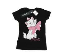 Disney Womens/Ladies Aristocats Marie Bow Cotton T-Shirt - Black - Black - L
