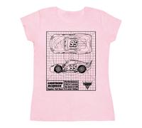Cars Lightning McQueen Blueprint Cotton T-Shirt Disney Baby Pink L