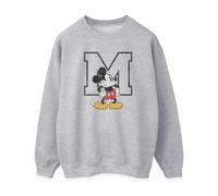 Disney Womens/Ladies Classic M Mickey Mouse Sweatshirt - Heather Grey - Heather Grey - L