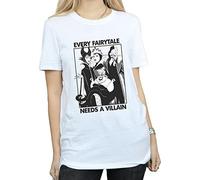 Disney Womens/Ladies Every Fairy Tale Needs A Villain Cotton Boyfriend T-Shirt - White - White - L