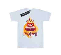 (L, White) Disney Womens/Ladies Inside Out Fired Up Cotton Boyfriend T-Shirt