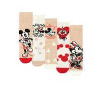 Disney Womens/Ladies Mickey & Minnie Mouse Calf-Length Socks4 UK-8 UK Beige NS1