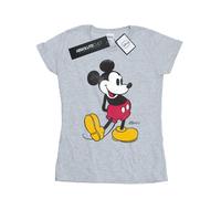 Disney Womens/Ladies Mickey Mouse Classic Kick Cotton T-Shirt (Heather Grey) - Size X-Small