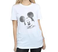 Disney Womens/Ladies Mickey Mouse Face Cotton Boyfriend T-Shirt BI1411