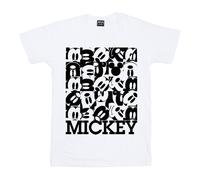 Disney Womens/Ladies Mickey Mouse Grid Cotton Boyfriend T-Shirt BI35824