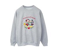 Disney Womens/Ladies Mickey Mouse Minnie Christmas Sweatshirt (Sports Grey) - Light Grey - Size Large