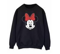 (L, Black) Disney Womens/Ladies Minnie Mouse Head Cotton Sweatshirt