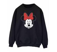 Minnie Mouse Head Sweatshirt Disney Black S