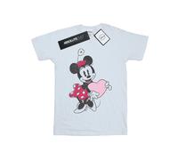(S, White) Disney Womens/Ladies Minnie Mouse Love Heart Cotton Boyfriend T-Shirt