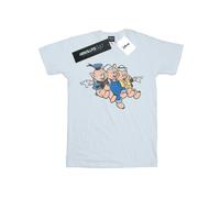 Disney Womens/Ladies Three Little Pigs Jump Cotton Boyfriend T-Shirt - White - White - M