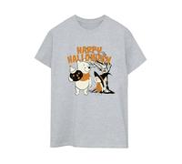 Disney Womens/Ladies Winnie The Pooh And Piglet Happy Halloween Cotton Boyfriend T-Shirt - Sports Grey - Sports Grey - XXL