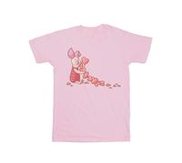 (L, Baby Pink) Disney Womens/Ladies Winnie The Pooh Piglet Chain Of Hearts Cotton Boyfriend T-Shirt