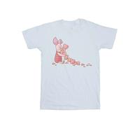 Disney Womens/Ladies Winnie The Pooh Piglet Chain Of Hearts Cotton Boyfriend T-Shirt - White - White - XL
