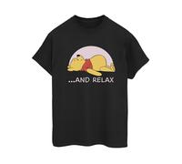 Disney Womens/Ladies Winnie The Pooh Relax Cotton Boyfriend T-Shirt - Black - Black - M