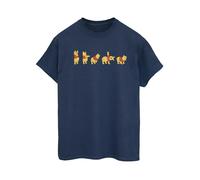 Disney Womens/Ladies Winnie The Pooh Stretching Cotton Boyfriend T-Shirt - Navy Blue - S - Navy Blue